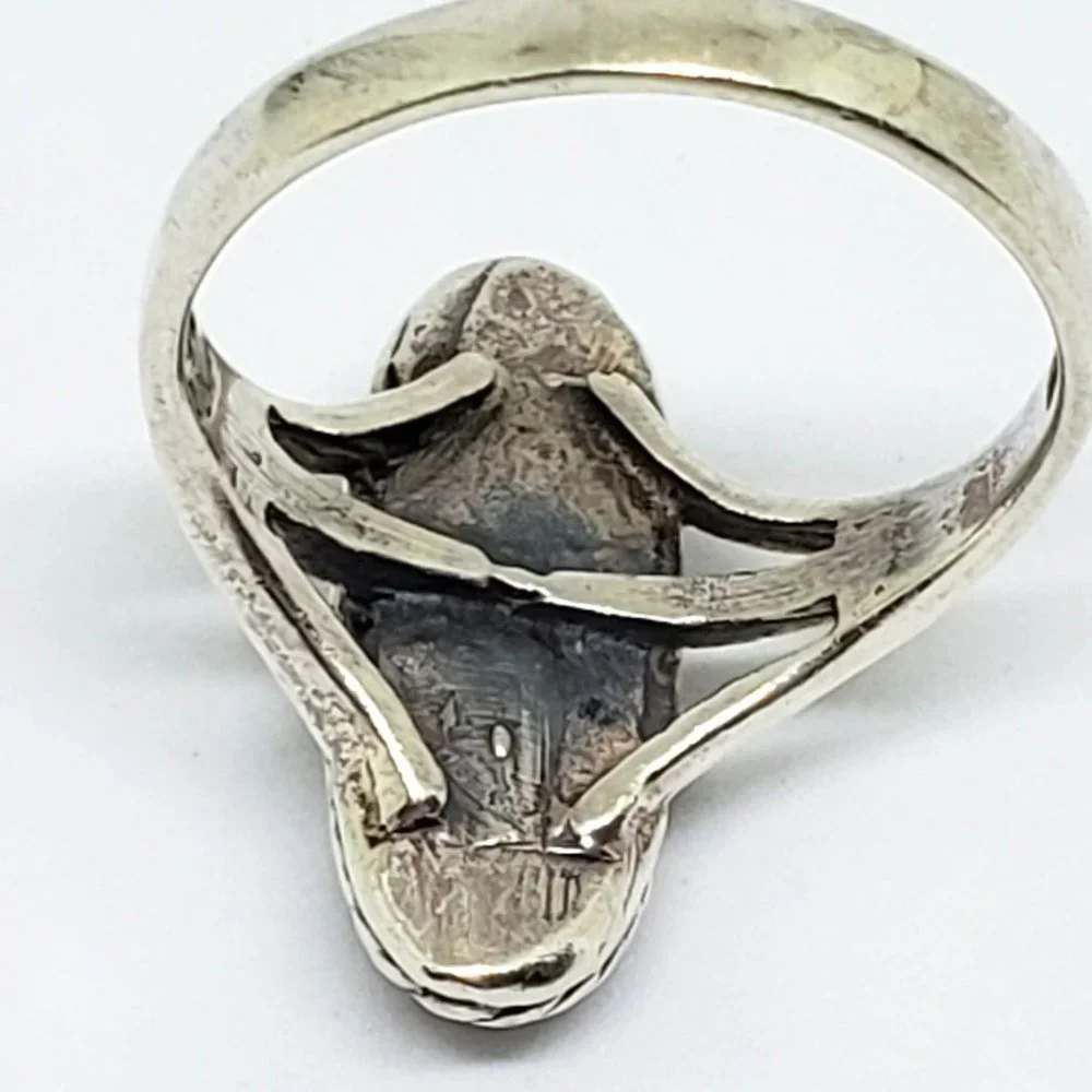 Vintage Southwest Style Abalone Shell Oval Setting in Sterling Silver Ring